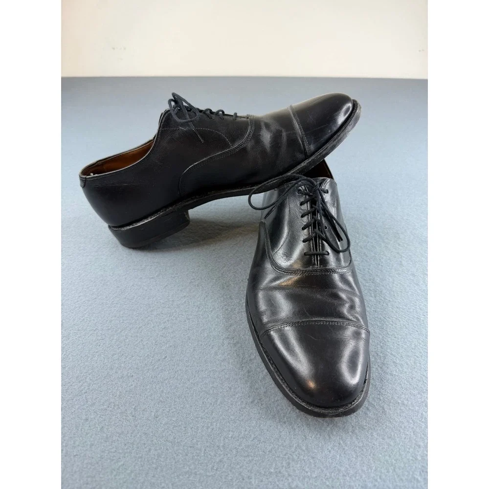 Allen Edmonds Park Avenue Men 8 Black Leather Cap Toe Oxford Dress Shoes USA